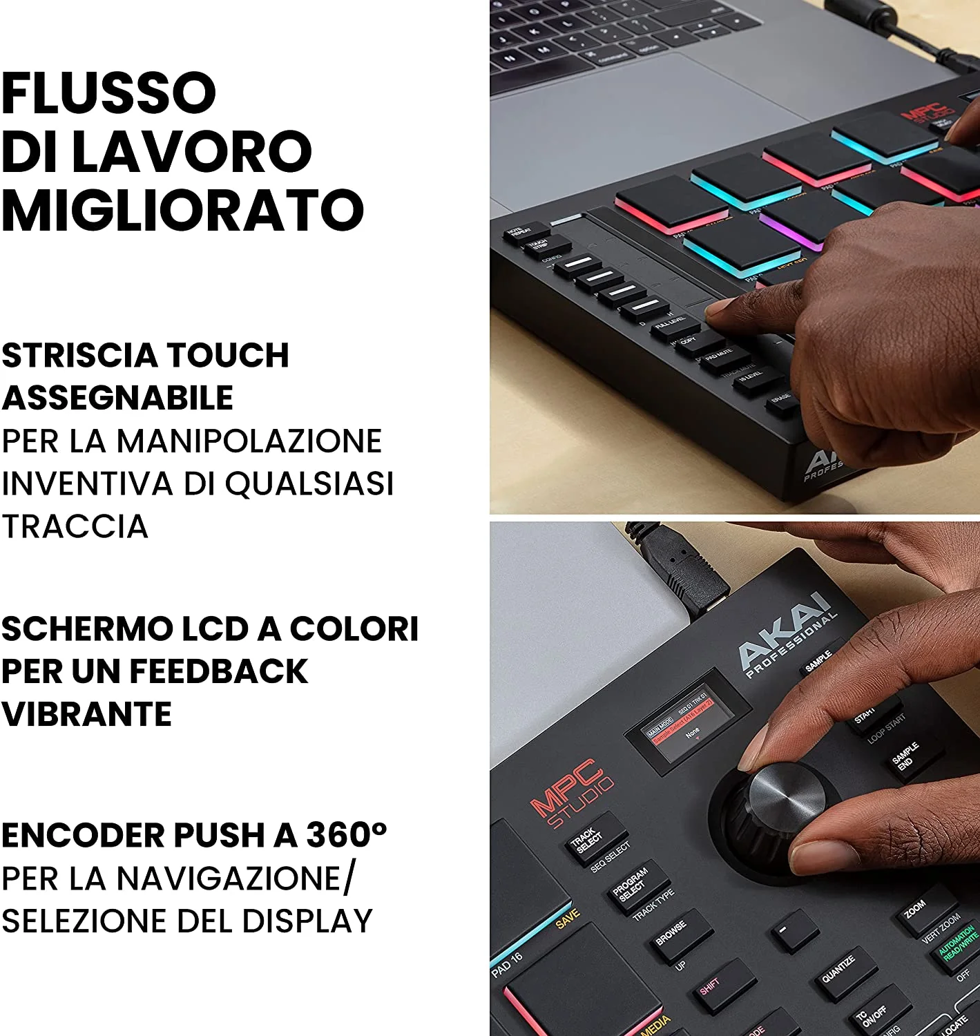 Akai MPC STUDIO 2 Controller Professionale MIDI USB per software PC, Nero - Image 7