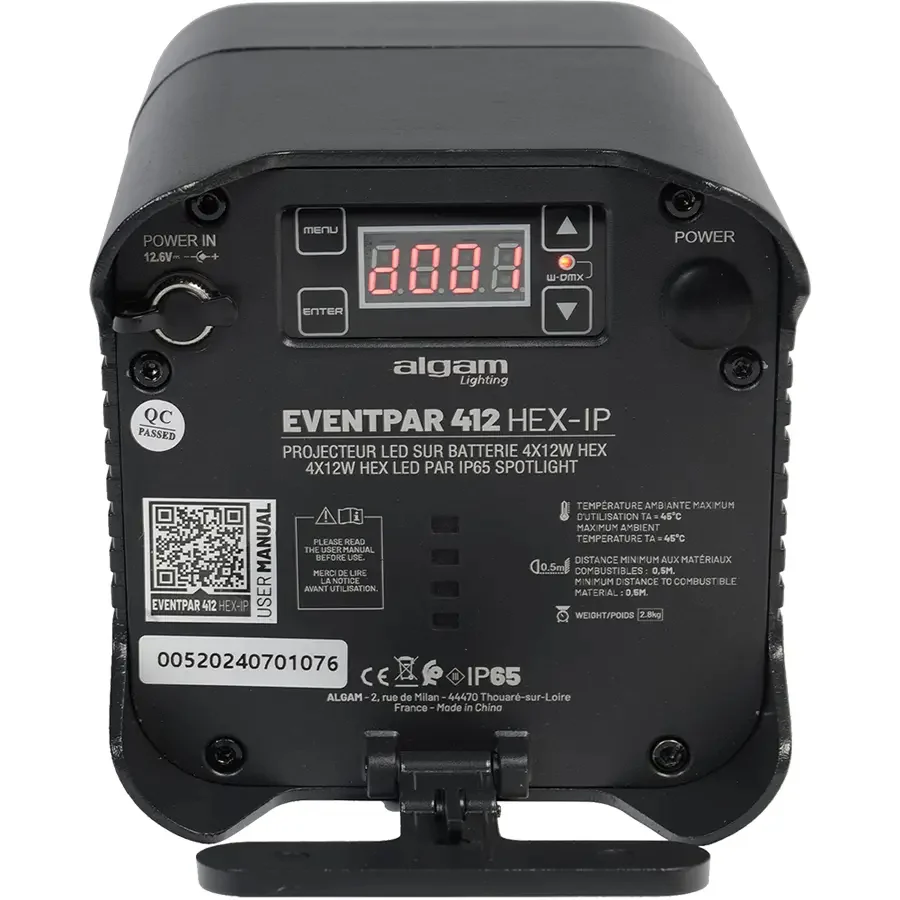 Algam Lighting EVENTPAR412-HEX-IP 4x12W RGBWA-UV IP65 a Batteria - Image 2