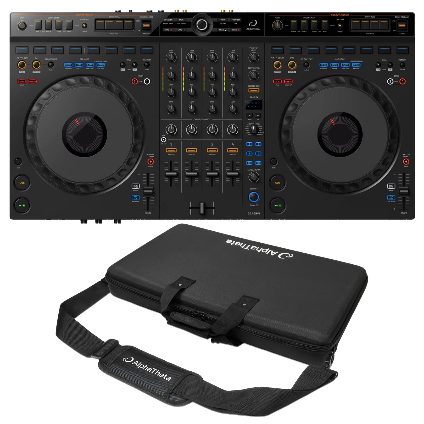 AlphaTheta DDJ-GRV6 Controller Dj 4Deck x rekordbox Serato DJ Pro + DJC-GRV6 Bag - Image 9