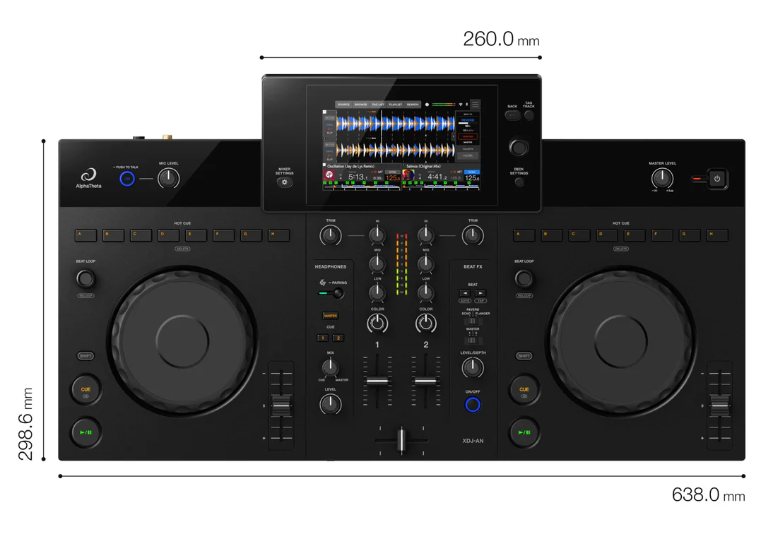 AlphaTheta Dj XDJ-AN Sistema all-in-One Controller Dj 2Deck x Rekordbox e Serato - Image 6
