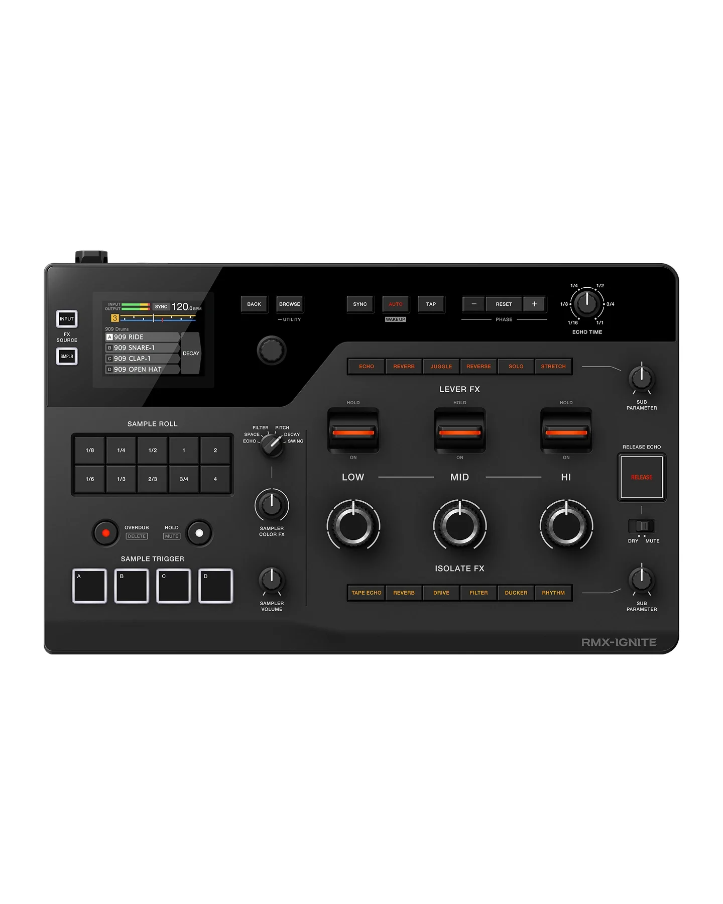 AlphaTheta RMX-IGNITE L'effector Pro x esibizione DJ, Nero + DJC-RMXIGNITE BAG - Image 2