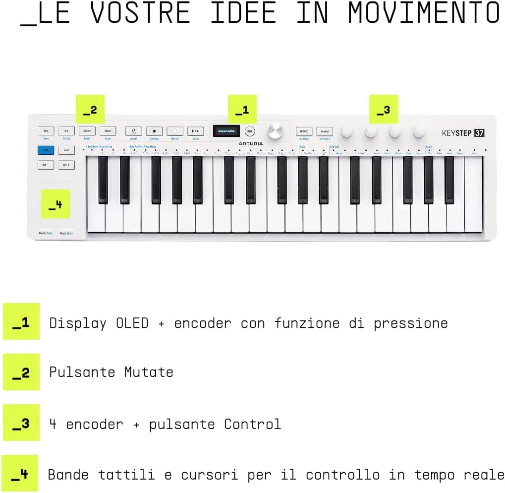 Arturia KEYSTEP 37 MK2 WHITE Tastiera Controller MIDI Sequencer polifon. Bianco - Image 5
