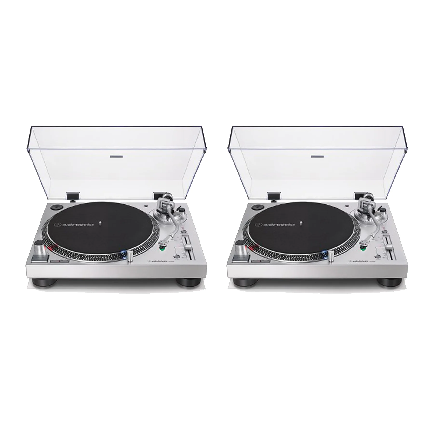 Audio-Technica AT-LP120XUSBSV Coppia Giradischi Professionale per Dj, Silver
