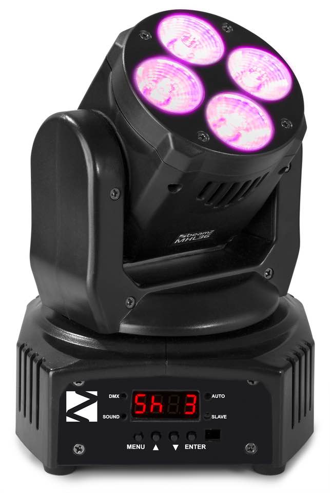 Beamz MHL36 Moving Head Coppia Teste mobili a led 4x9W 3in1 inclusa bag Trasport - Image 2