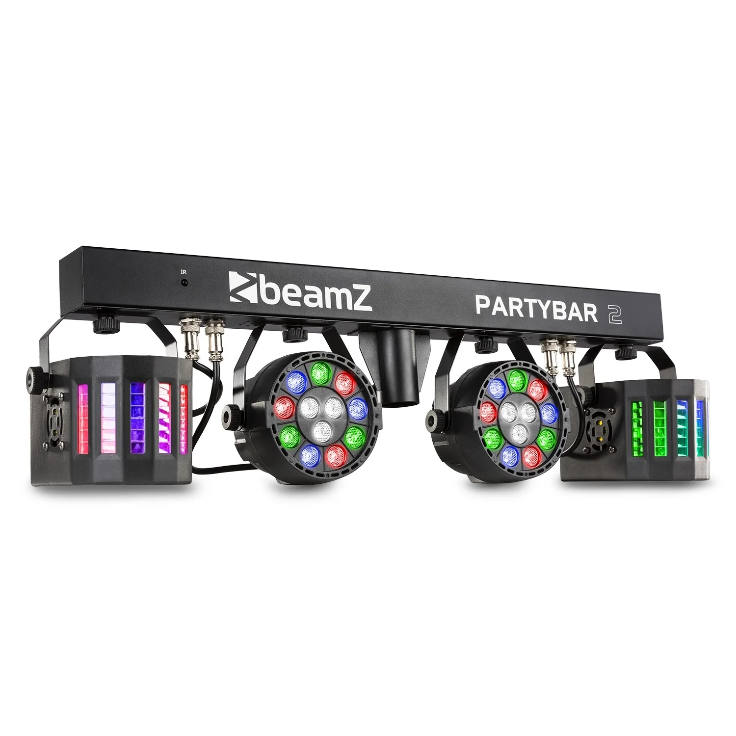 Beamz PartyBar2 Barra d'illuminazione 2PAR 12x1W RGBW 2 derby DMX IR + treppiedi - Image 2