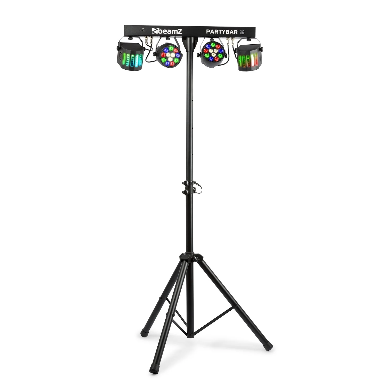 Beamz PartyBar2 Barra d'illuminazione 2PAR 12x1W RGBW 2 derby DMX IR + treppiedi - Image 3
