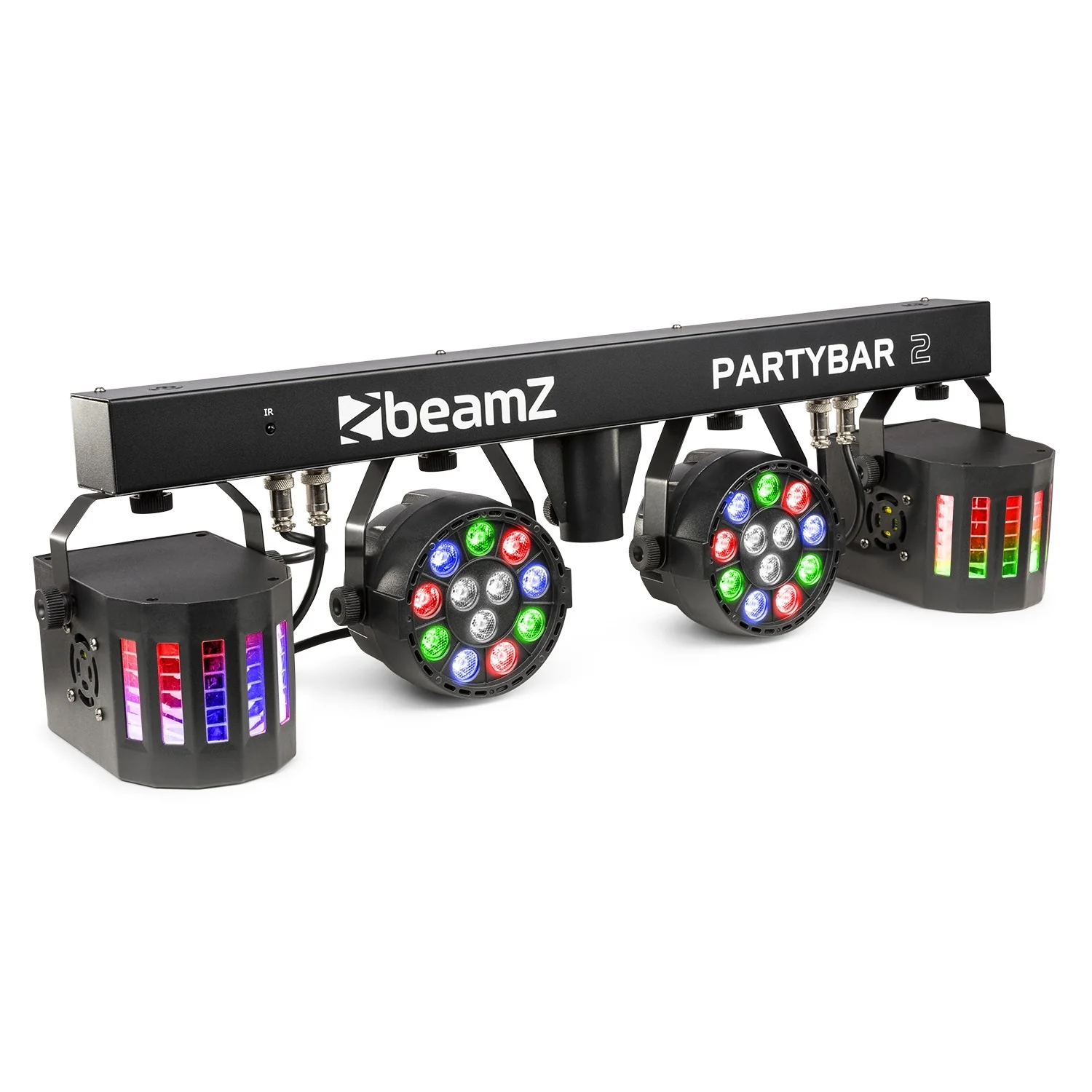 Beamz PartyBar2 Barra d'illuminazione 2PAR 12x1W RGBW 2 derby DMX IR + treppiedi - Image 6