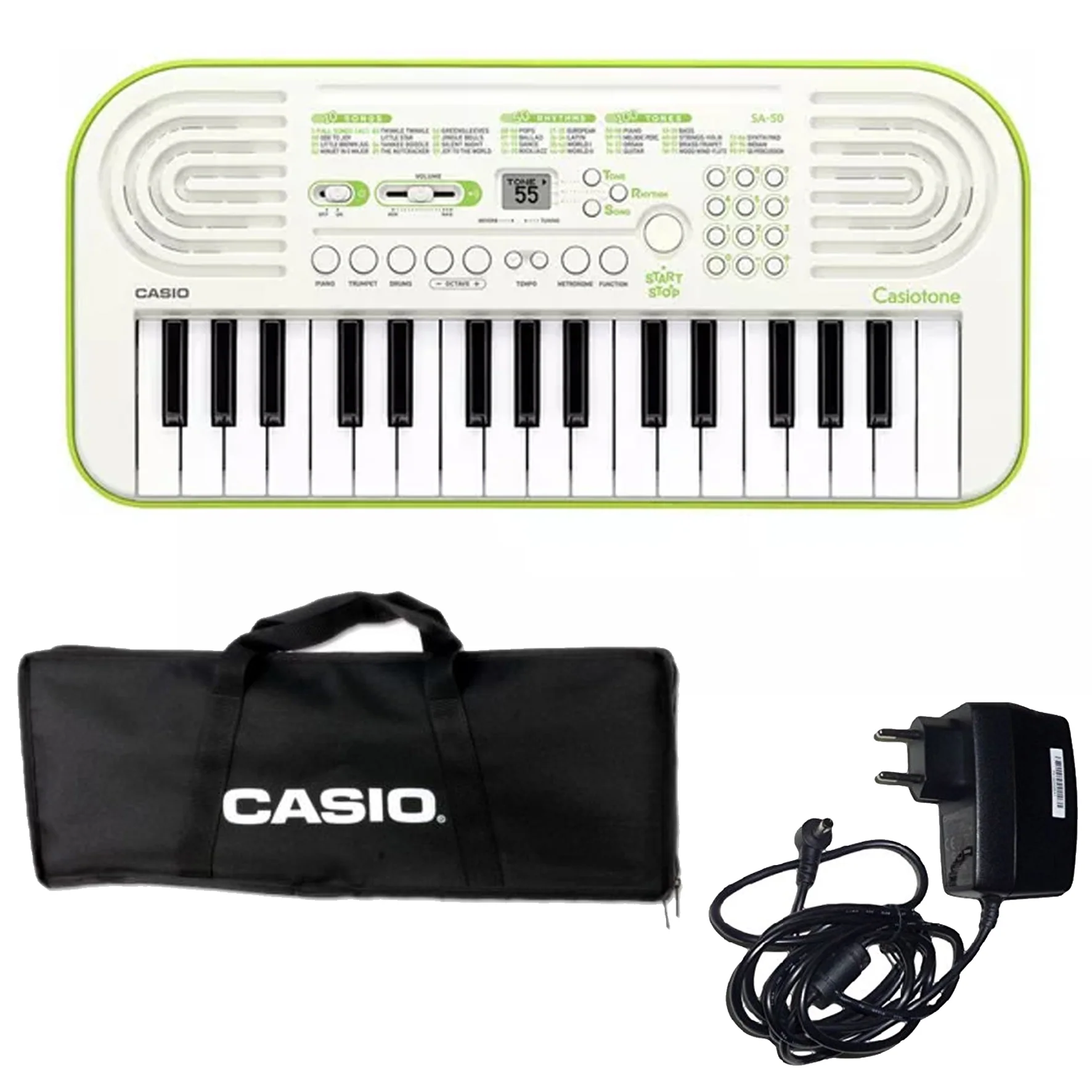 Casio SA-50 Mini Tastiera a 32 tasti, Bianco/Giallo Limone + Bag + Alimentatore - Image 10