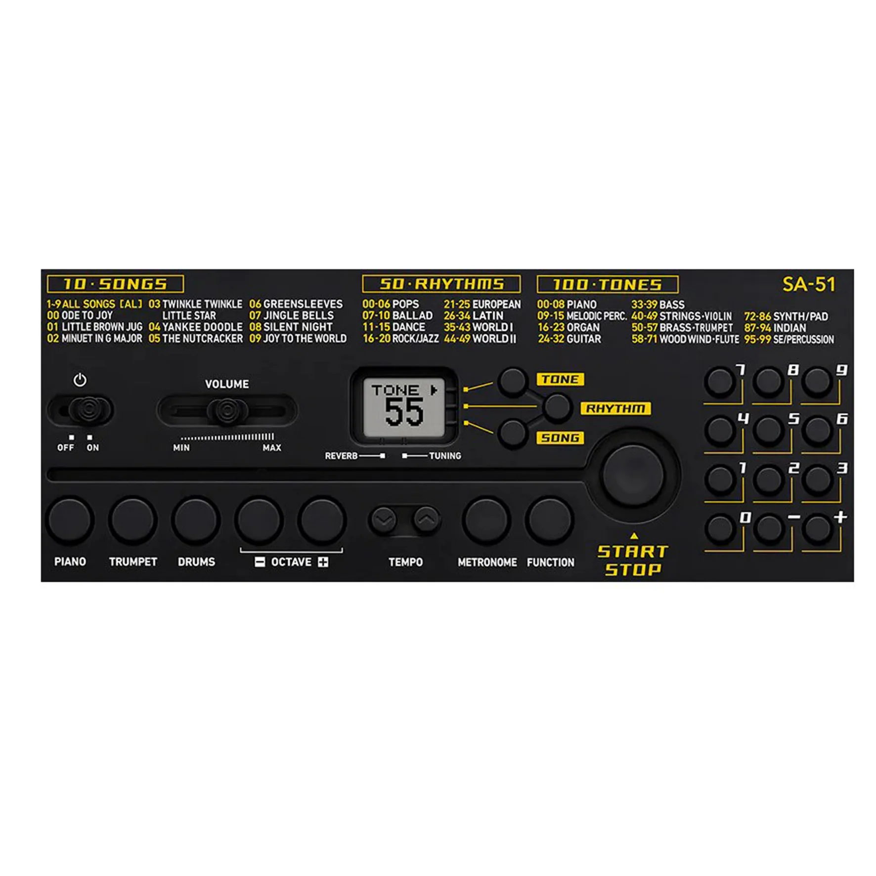 Casio SA-51 Mini Tastiera a 32 tasti, Nero/Bianco + Bag + Alimentatore - Image 5