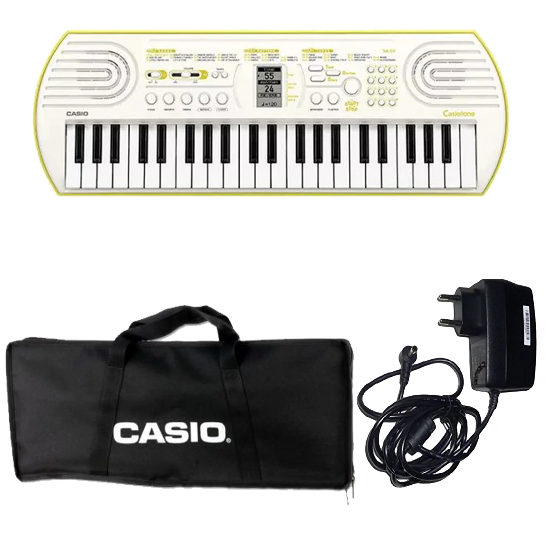 Casio SA-80 Mini Tastiera a 44 tasti, Bianco/Giallo Limone + Bag + Alimentatore - Image 8