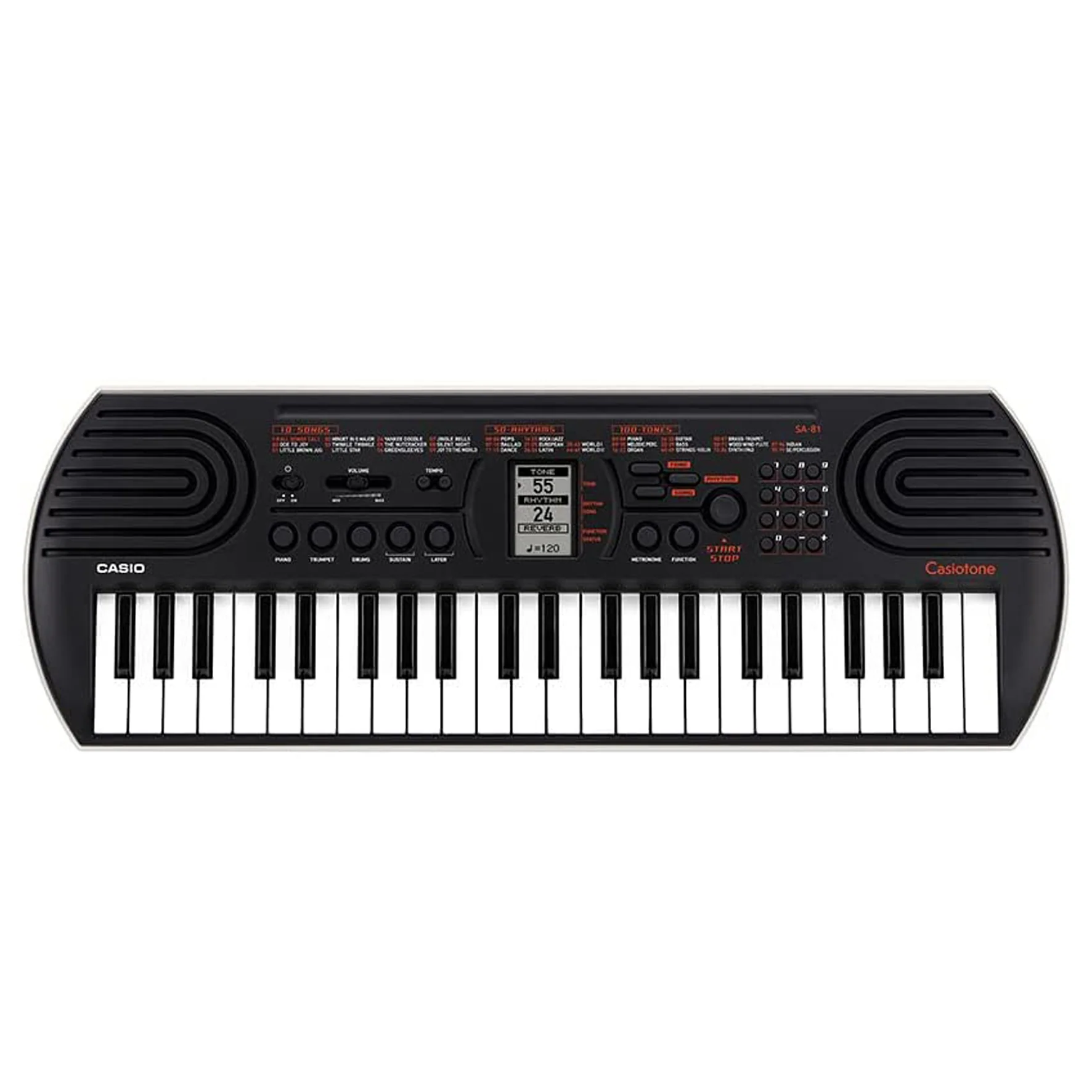 Casio SA-81 Mini Tastiera a 44 tasti, Nera/Grigio Chiaro + Bag + Alimentatore - Image 2