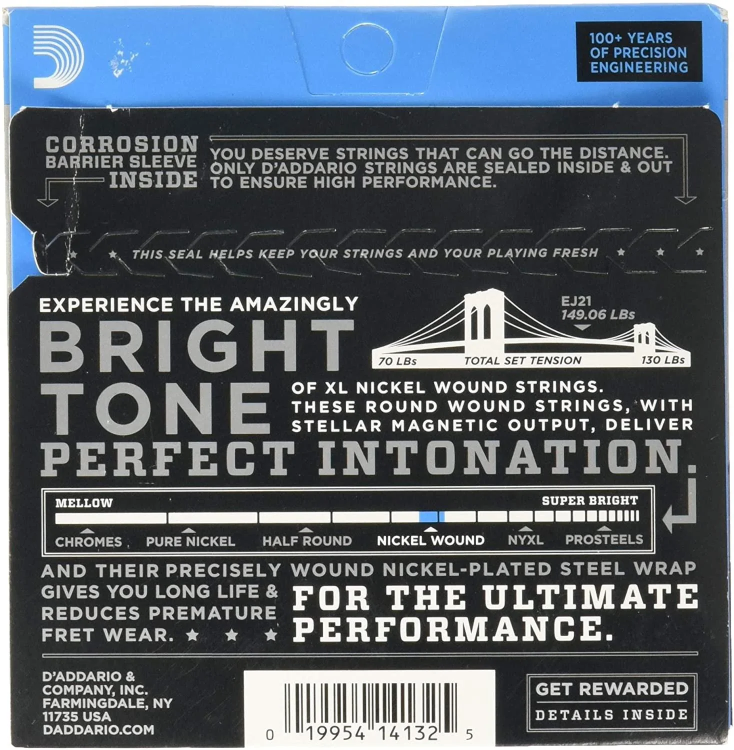 D'Addario EJ21 Jazz Light Gauce Corde x Chitarra Elettrica in Nickel 12-52 - Image 2