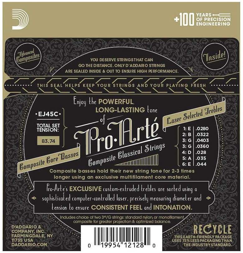 D'Addario EJ45C Pro Arté Normal Tension Silver Plated Corde Chitarra Classica - Image 2