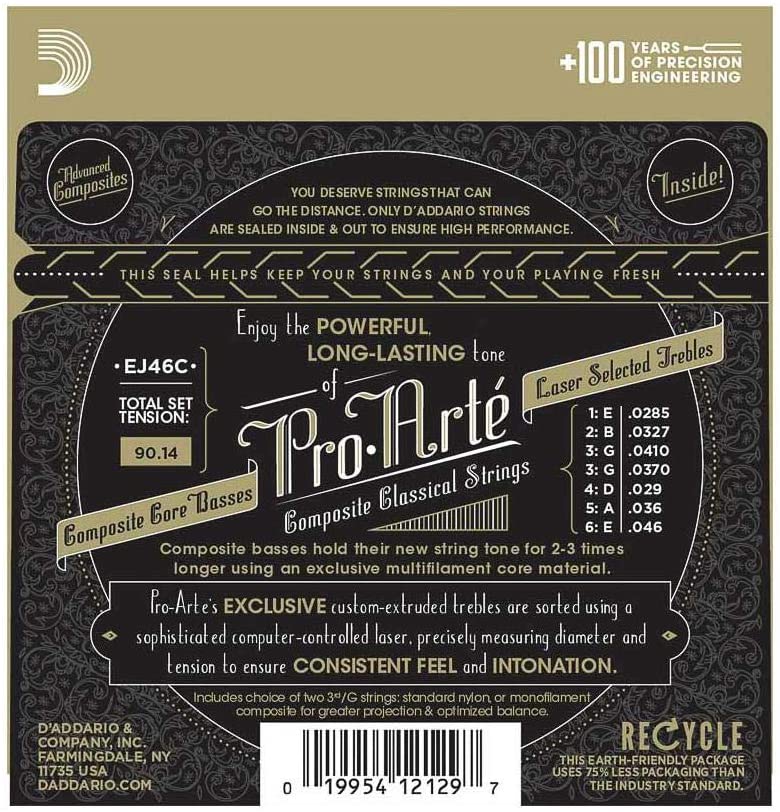D'Addario EJ46C Pro Arté Hard Tension Silver Plated Corde Chitarra Classica - Image 2
