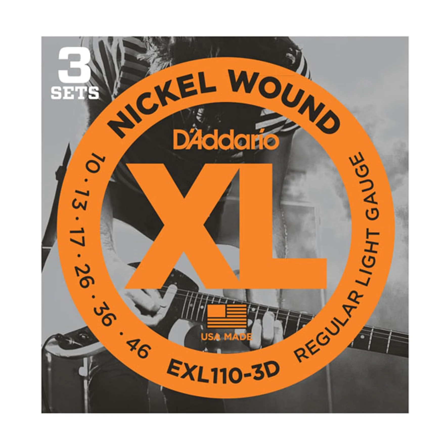 D'Addario EXL110-3D Regular Light 3 Set Corde x Chitarra Elettrica 10-46