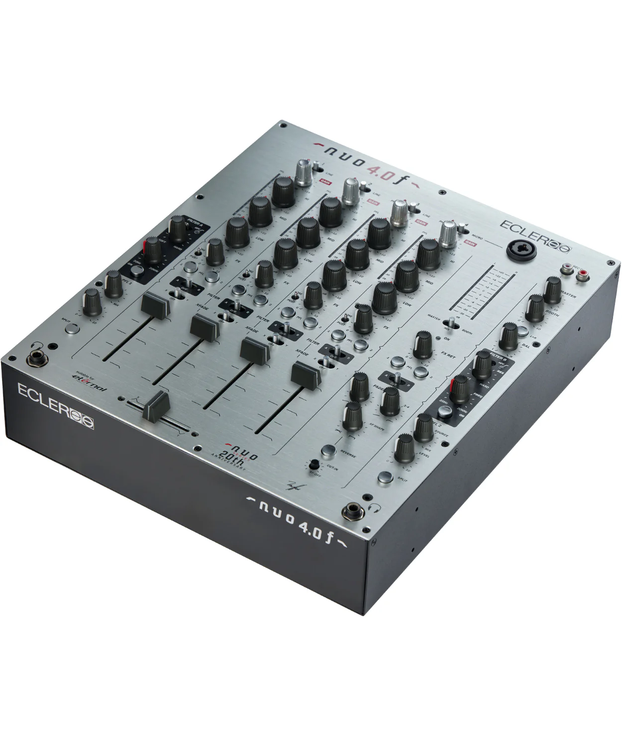 Ecler NUO4.0F Silver Mixer Pro Dj 4C con fader ECLER da 60mm a curva regolabile - Image 2