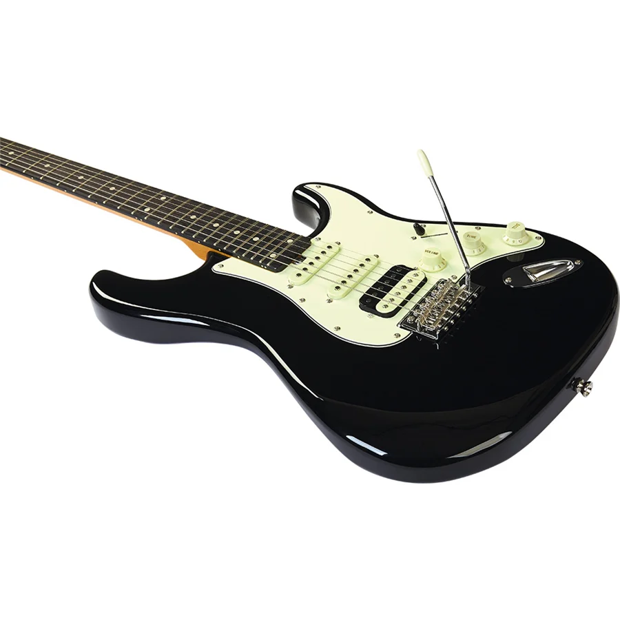 Eko AIRE V-NOS BLACK Chitarra Elettrica serie ORIGIN. V-NOS 24T pickup HSS - Image 3