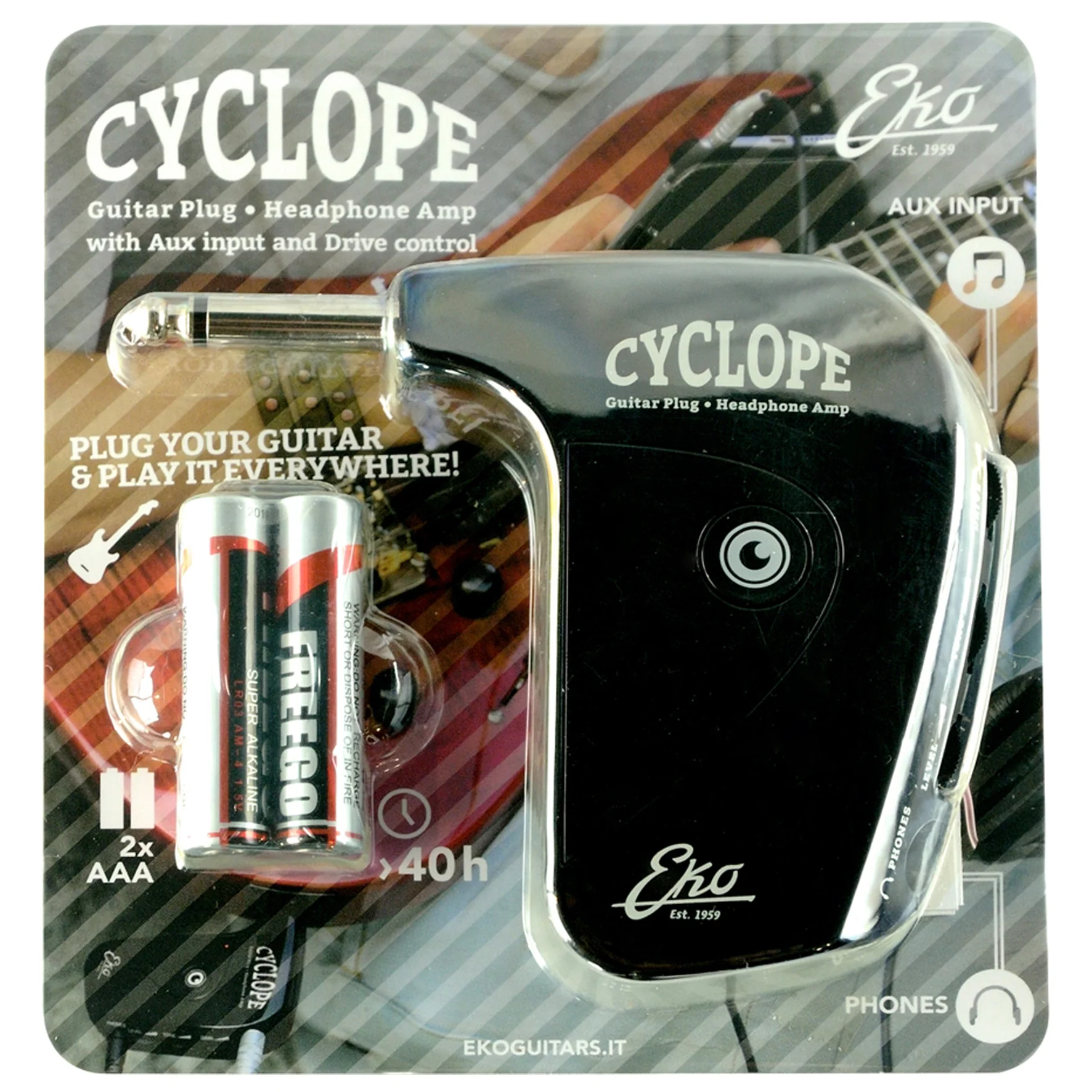 Eko CYCLOPE GUITAR PLUG Amplificatore per cuffia portatile per Chitarra, Nero - Image 5