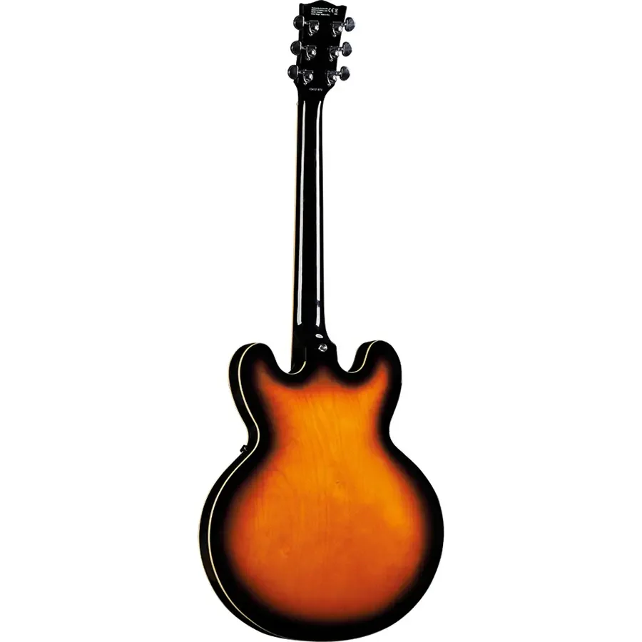 Eko FUSION SUNBURST Chitarra semiacustica 22T con 2 pickup humbucker, Sunburst - Image 2
