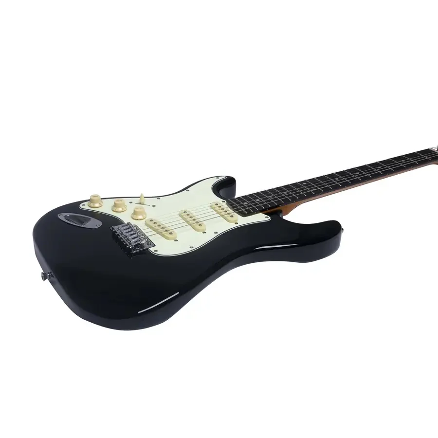 Eko ST-300 BLACK LH Chitarra Elettrica Mancina a 22 Tasti e 3 pickup single-coil - Image 3