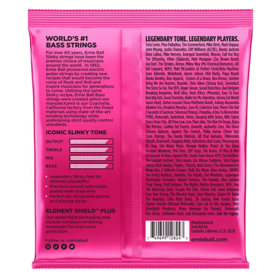Ernie Ball 2824 Nickel Wound Super Slinky 40-125 Set 5 Corde x Basso Elettrico - Image 2