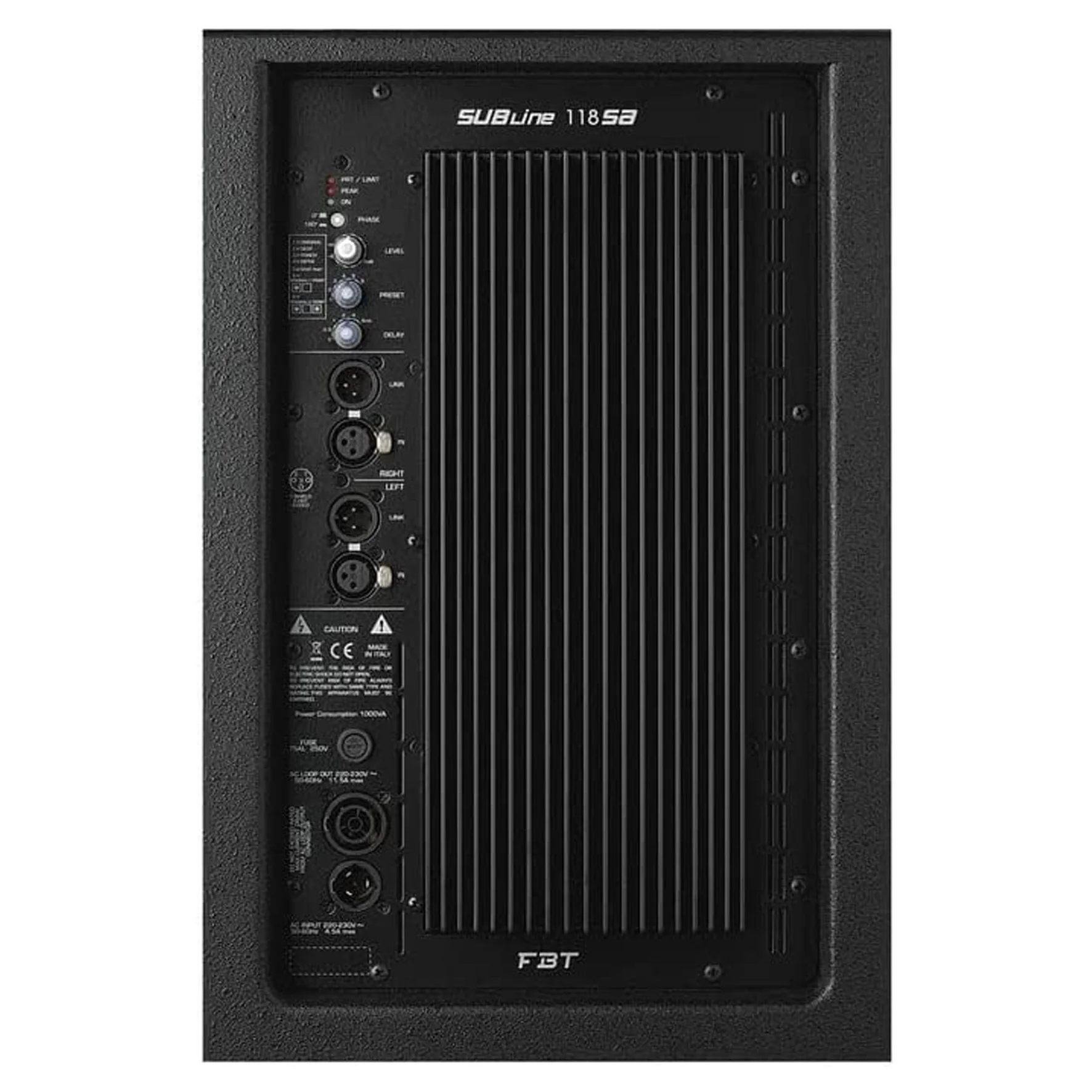 FBT SubLine 118SA Subwoofer Attivo da 18" 1200w RMS Bass reflex e DSP 8 Preset - Image 6
