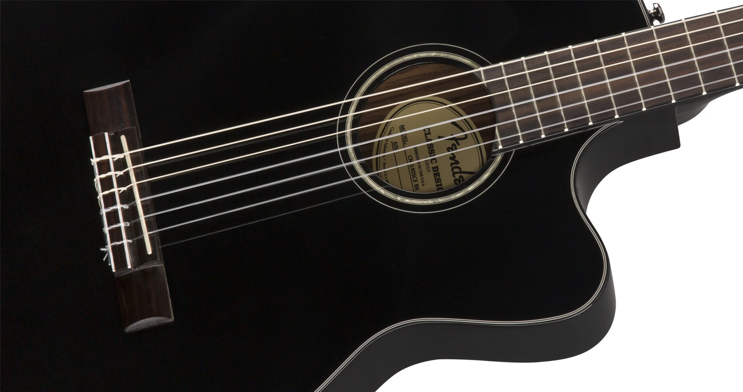 Fender CN-140SCE Chitarra elettro acustica spalla mancante x accesso facile Nero - Image 4