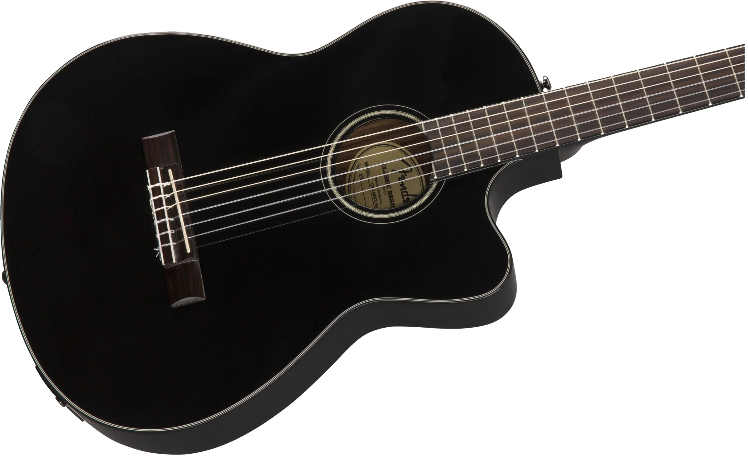 Fender CN-140SCE Chitarra elettro acustica spalla mancante x accesso facile Nero - Image 5