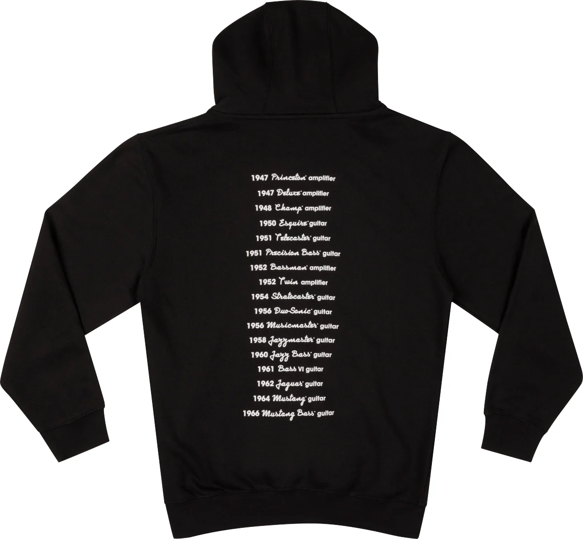 Fender Logo Date Back Hoodie Black Felpa cappuccio logo+date sul retro M, Nero - Image 2