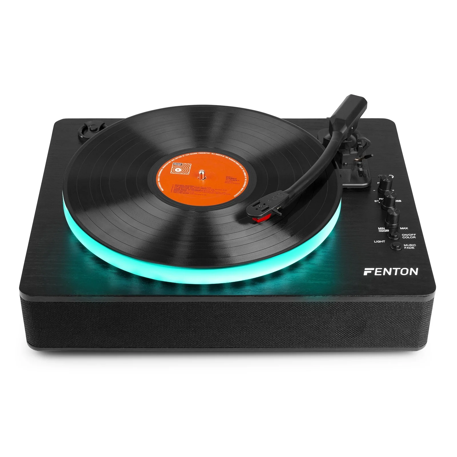Fenton RP162LED (102.123) Giradischi con bluetooth legno-tessuto LED RGBW, Nero - Image 6
