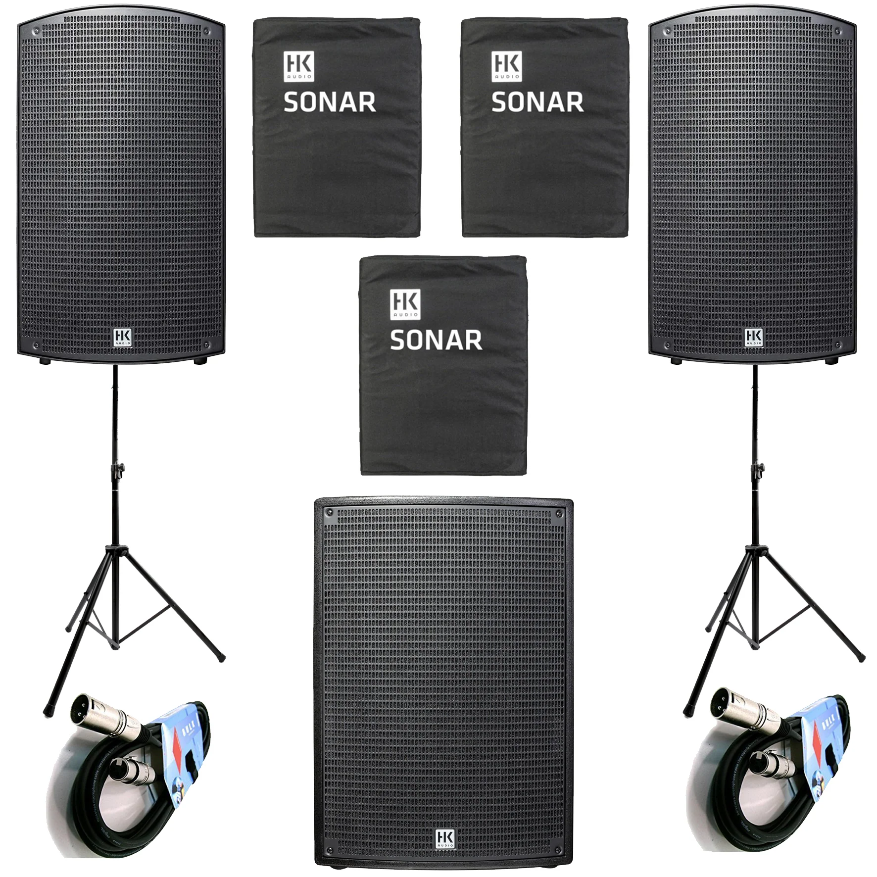 HK Audio Sonar 112 Xi 2 Diffusori + 115 Sub D Subwoofer + 3Cover+2Stativi+2 Cavi - Image 11