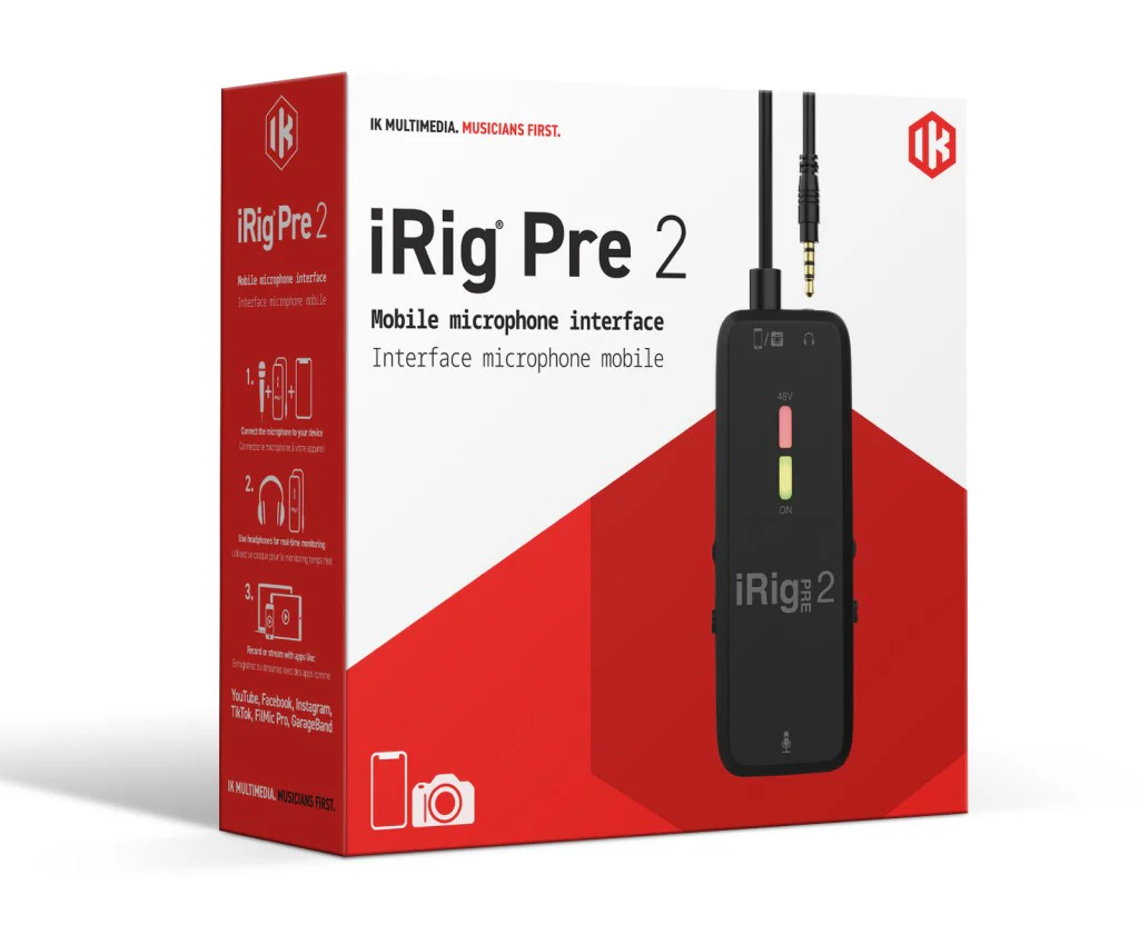 IK Multimedia iRig PRE 2 PreAmp Microf. tascabile x iOS Android fotocamere DSLR - Image 9