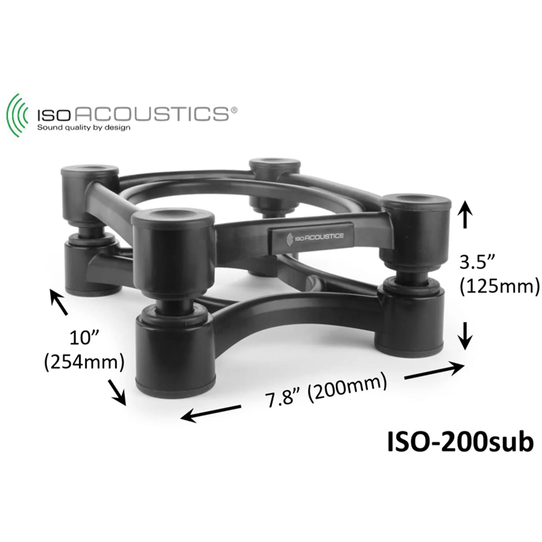 Isoacoustics Iso-200SUB Supporti isolamento acustico x Subwoofer studio - Image 2