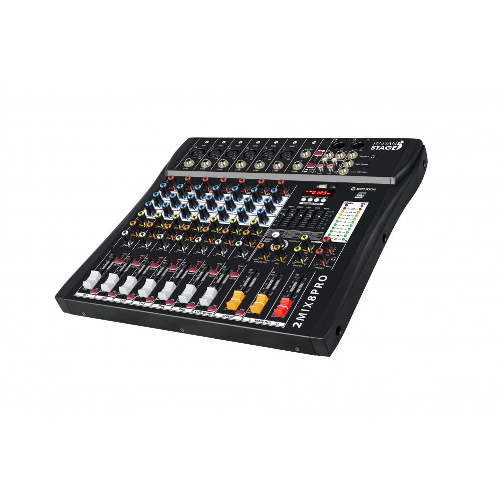 Italian Stage IS 2MIX8PRO Mixer audio stereo 8 canali + DSP Multi FX e Bluetooth - Image 3
