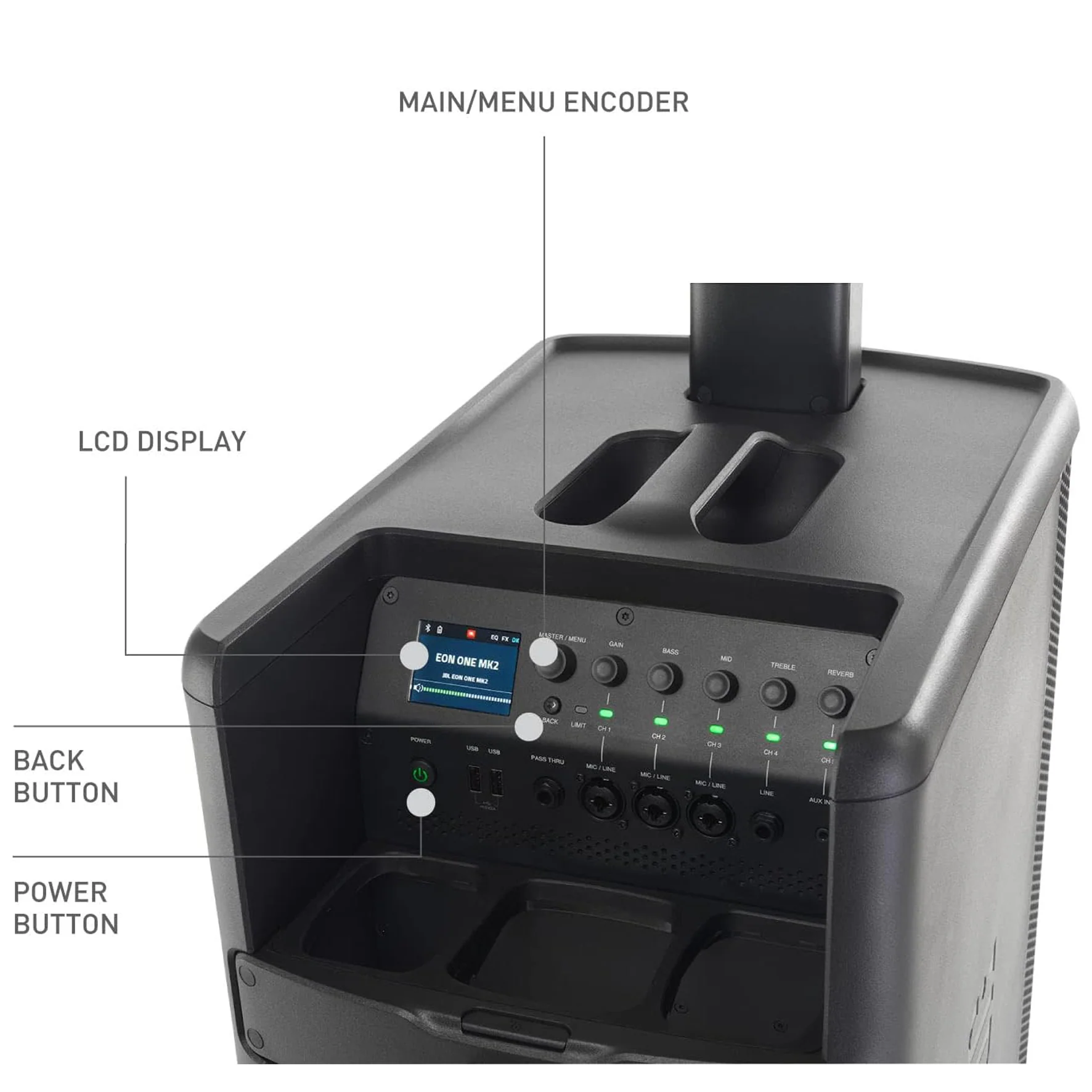 JBL EON ONE MKII Sistema audio colonna a batteria 120W, Bluetooth mixer 5 canali - Image 4