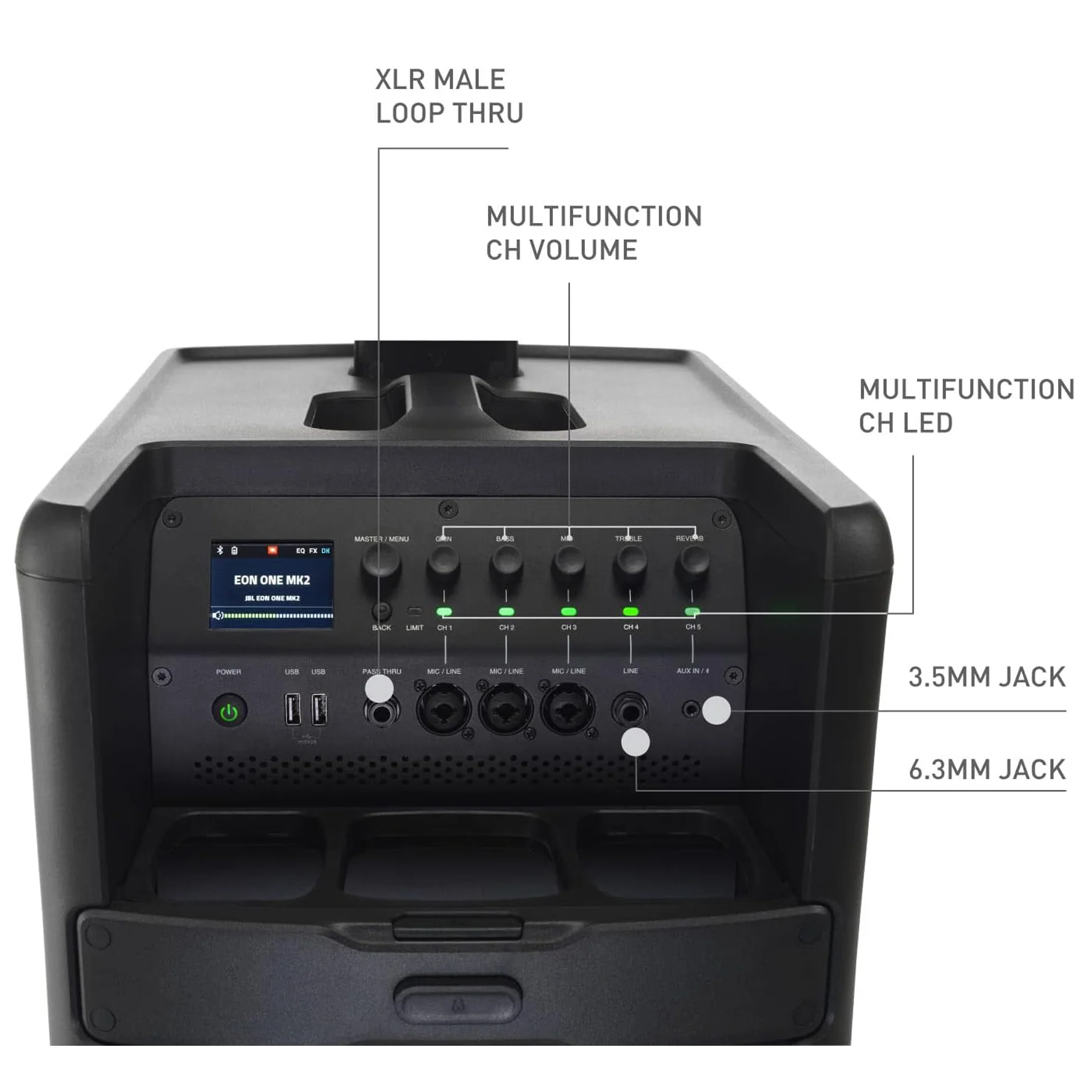 JBL EON ONE MKII Sistema audio colonna a batteria 120W, Bluetooth mixer 5 canali - Image 5