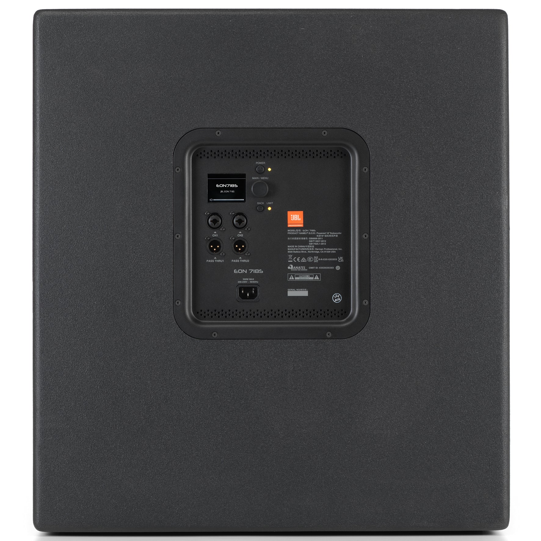 JBL EON718S Subwoofer attivo cono 18" SPL 131dB potenza di picco di 1500w, Nero - Image 4