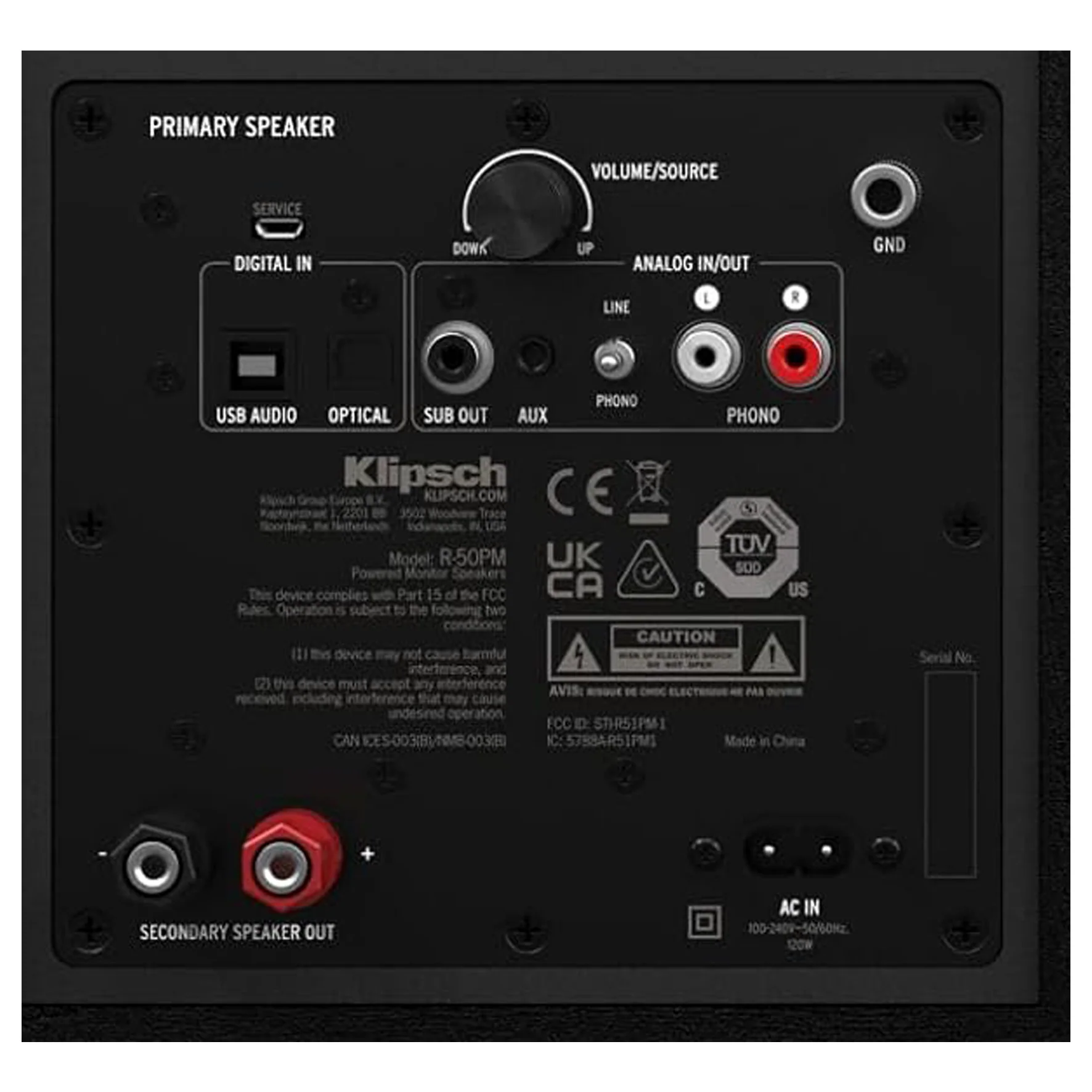 Klipsch R-50PM  Coppia Diffusori casse attive con bluetooth, USB, Ottico, Nero - Image 5