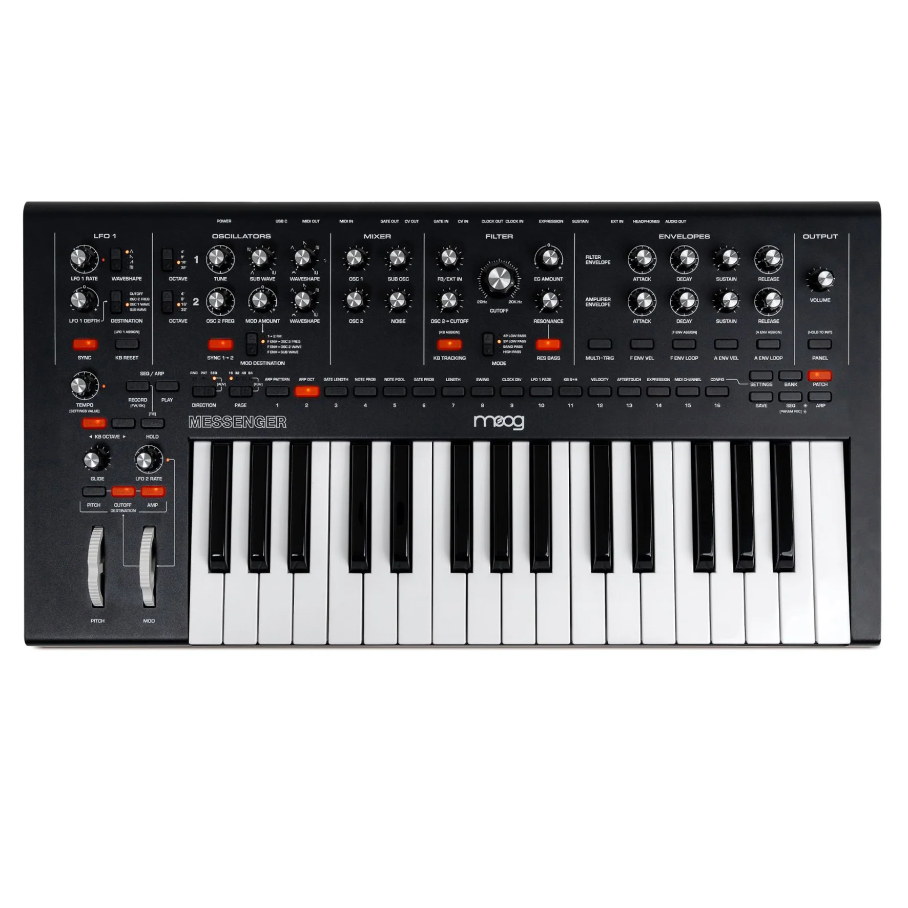 Moog MESSENGER Sintetizzatore professionale analogico monofonico a 32 tasti