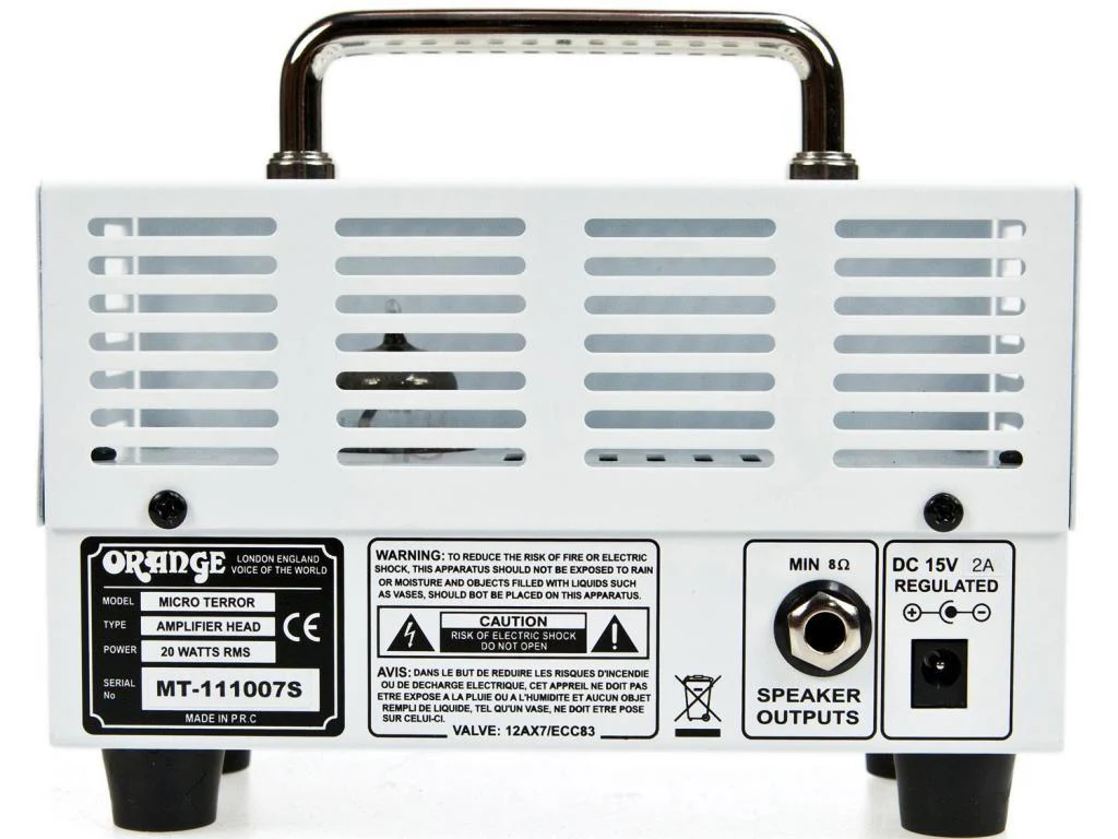 Orange Micro Terror Head MT20 Preamplific. Valvolare x Chitarra da 20W, Bianco - Image 3