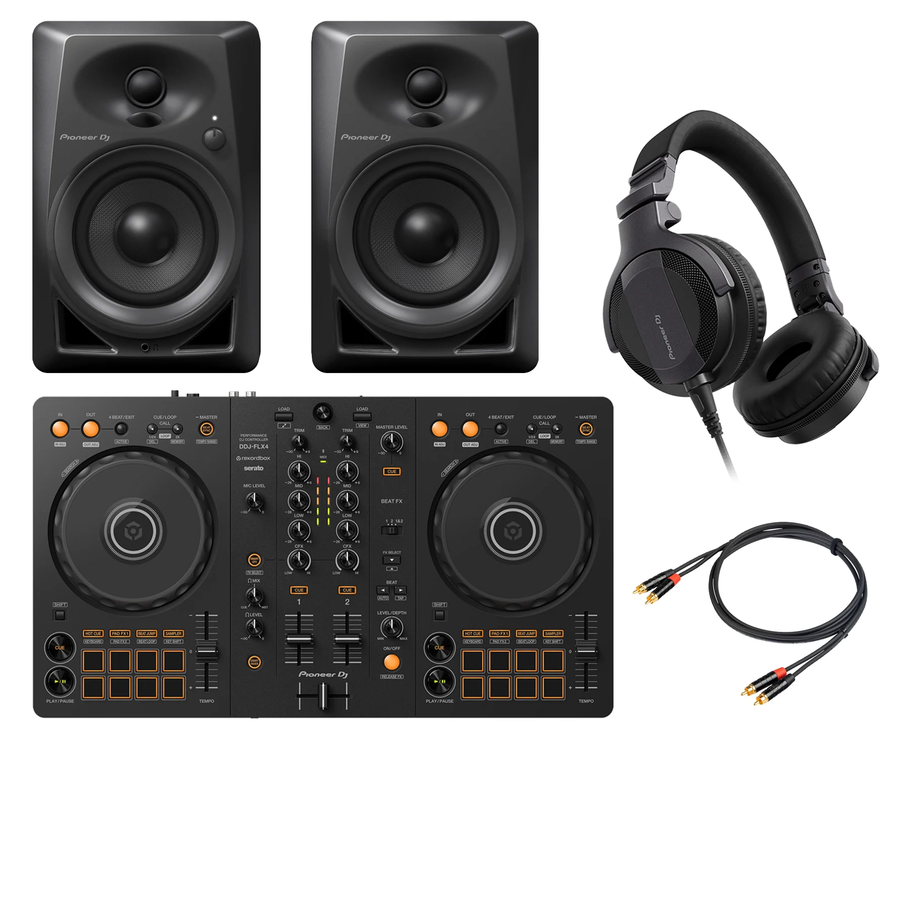 Pioneer Dj DDJ-FLX4 Controller + Casse DM-40D-BLK + HDJ-CUE1-K Cuffia + Cavo RCA - Image 18