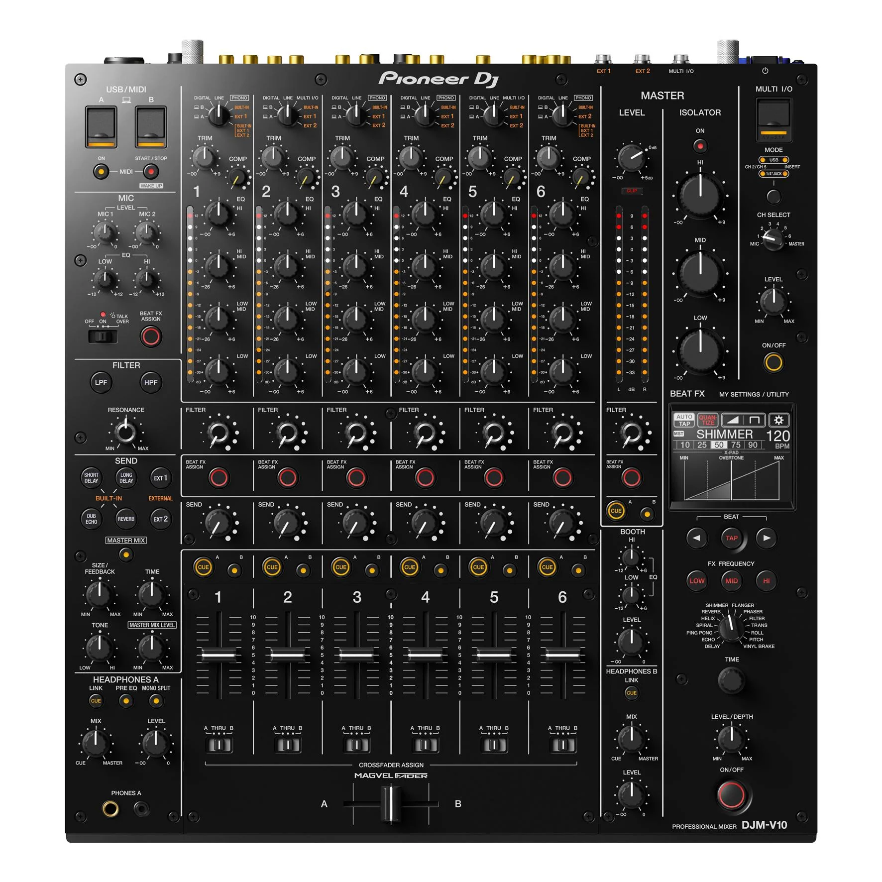 Pioneer Dj DJM-V10 Mixer Dj Professionale a 6 Canali con controllo software, Nero - Image 5