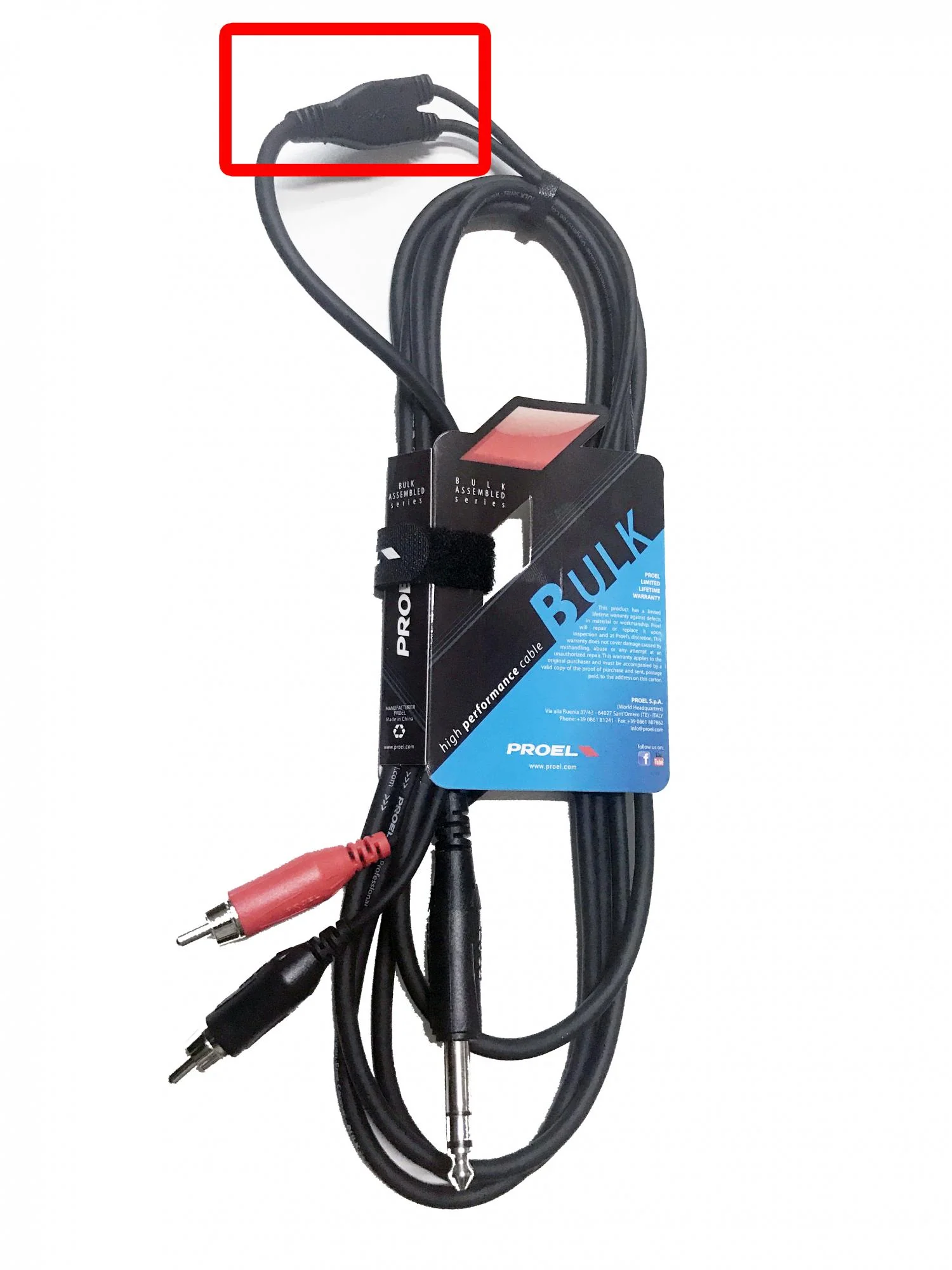 Proel BULK550LU18 Cavo audio nodo Y connessioni Jack Stereo 6.3mm a 2x RCA, 1.8m - Image 3