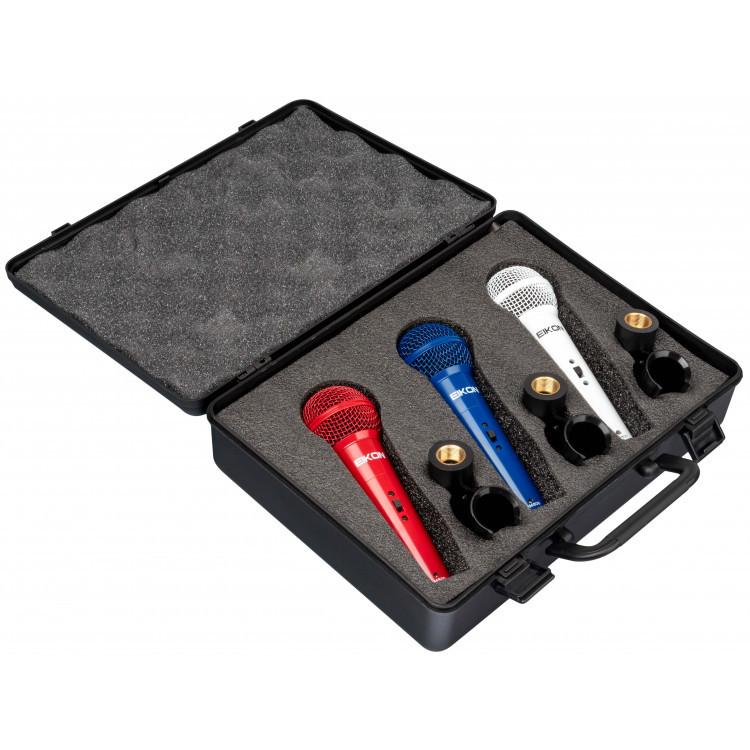 EIKON DM800COLORKIT 3 Microfoni Dinamici x Live + 3 supporti + Valigetta - Image 2