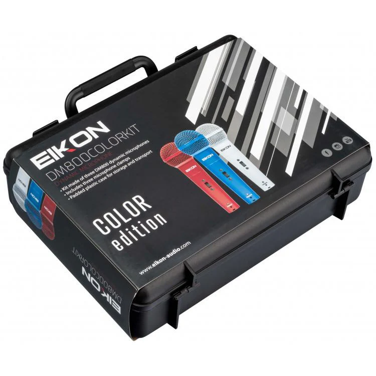 EIKON DM800COLORKIT 3 Microfoni Dinamici x Live + 3 supporti + Valigetta - Image 3
