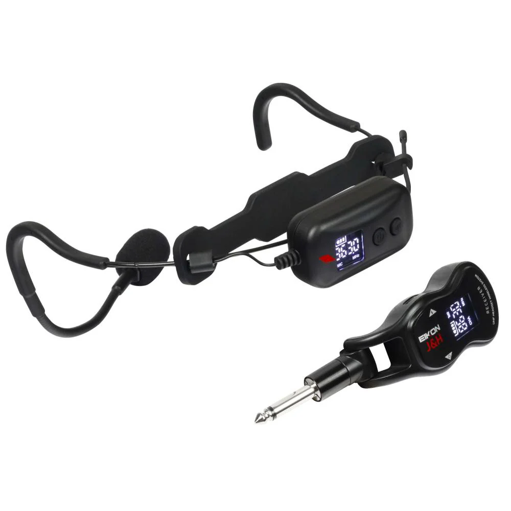 EIKON EKJ&H Sistema microfonico archetto wireless UHF con jack 6.3, Nero - Image 2