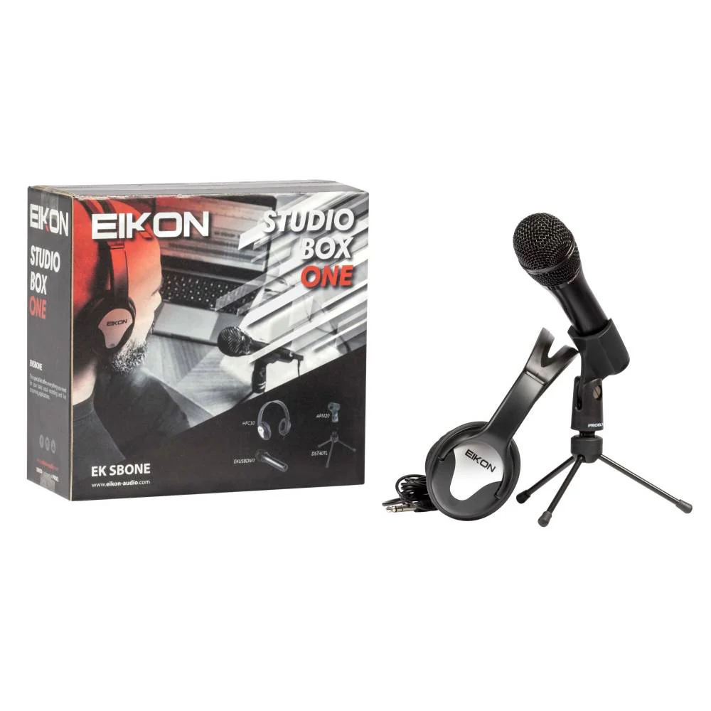 EIKON STUDIO BOX ONE Kit home recording Cuffia Microfono Stand e Supporto - Image 2