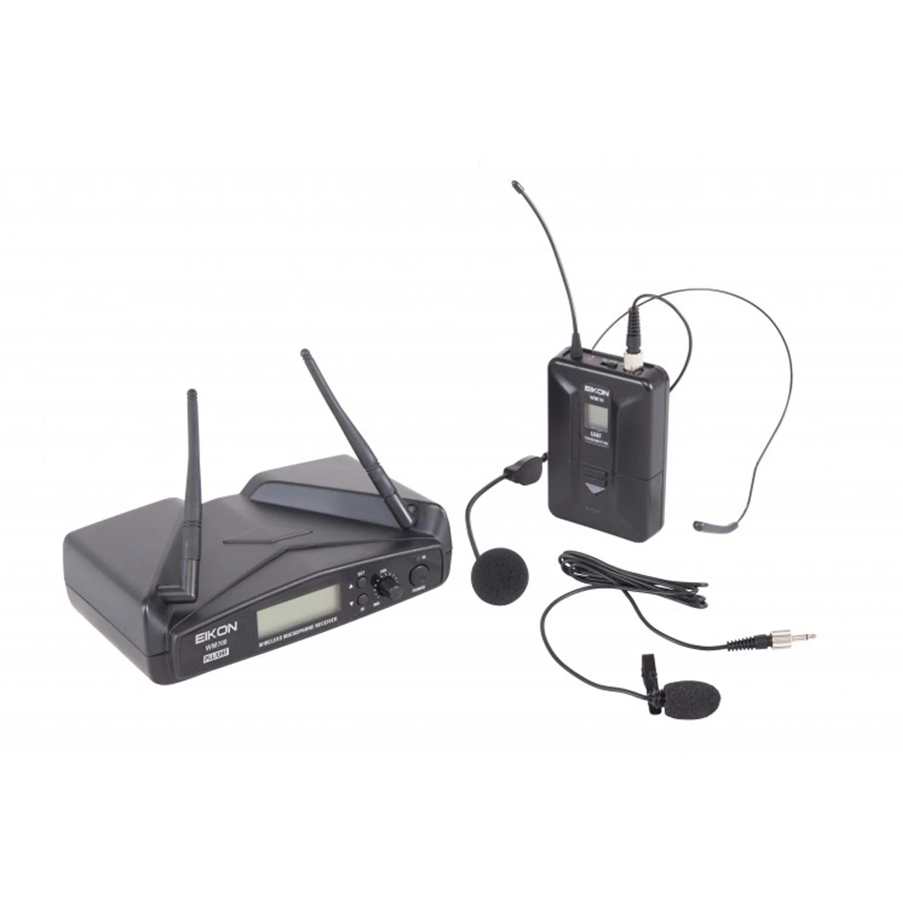 EIKON WM700H Microfono wireless archetto x karaoke canto live, Nero