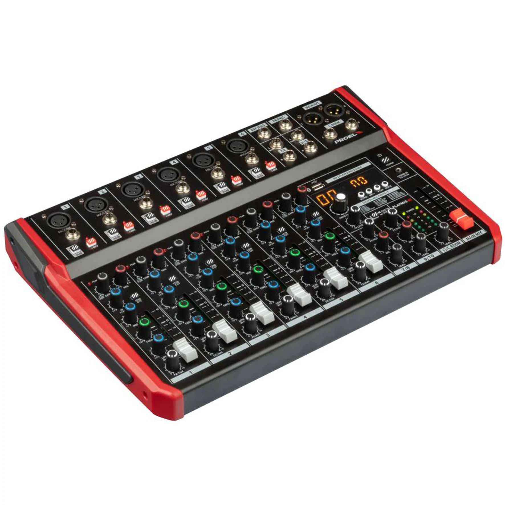 Proel PLAYMIX10 Mixer 10 ingr. Bluetooth, lettore MP3, Registrazione stereo USB - Image 8