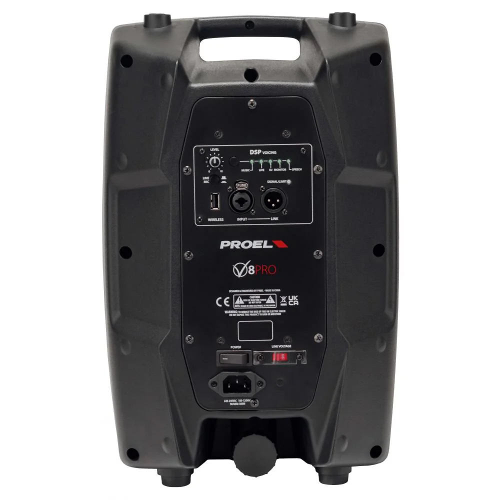 Proel V8 PRO Coppia Diffusore Audio Attivo 2Vie 600W Picco sez. DSP x suono HQ - Image 8